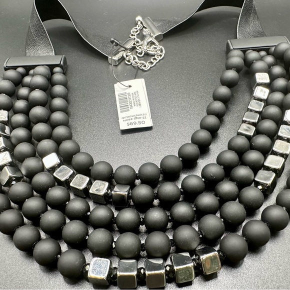 Chicos, NWT black and silver beaded necklace - Picture 11 of 15